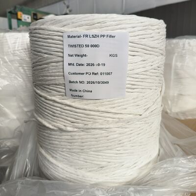 white cord for the internal filling of a cable.