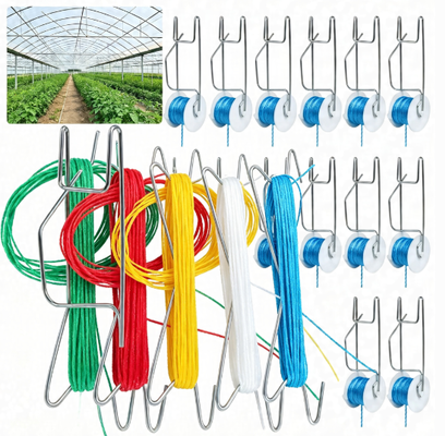 UV-behandelter Tomatenrollenhaken mit 100% virginem PP und 7 kg bis 80 kg Bruchfestigkeit zur Unterstützung von Gewächshauspflanzen